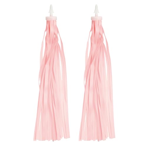 PATIKIL Bike Streamers, Colorful Scooter Handlebar Tassels Grips Ribbon Accessories Decorations for Bicycle Tricycle Handles, Pink