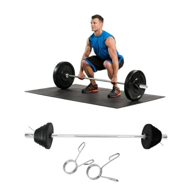 Nisorpa 4Ft Barbell Bar Standard Weightlifting Weight Barbell Bar Solid Threaded Chrome barbell Bar with 2 inch Center Holes for Squats, Deadlifts, Presses, Hip Thrusts