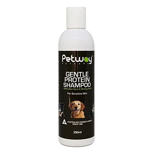 veri soda - Petway Petcare Dog Shampoo for Pets With Sensitive Skin, Gentle Protein Pet Shampoo with Baking Soda and Aloe Vera, Gluten Free, Eliminates Pet Odor, Dandruff, 250ml