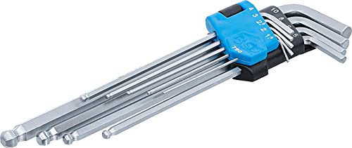 BGS 790 | Jeu de clés allen | extra longues | six pans intérieurs/ six pans intérieurs à tête sphérique 1,5 - 10 mm | 9 pièces