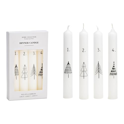 Miss Lovely Advents-Kerzen mit Zahlen 1-4 & Tannenbaum...