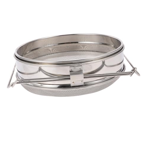 FONDOTIN Filtro de Malla Doble de Acero Inoxidable para Apicultura Colador de Miel Seguro y Resistente Accesorio Práctico para Filtrar Impurezas Colmenas