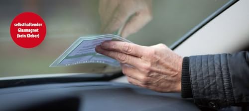 Cardpicker Glasmagnet Parkausweishalter Windschutzscheibe Parkausweis Halter Hülle -Parklizenz- selbsthaftend ADAC geprüft