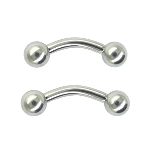 NewkeepsR 2.0mm Steel Banana Bent Curved Barbell Prince Albert Piercing