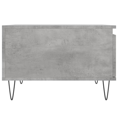 Table basse de salon gris béton avec rangement fermé et piétement en métal noir intérieur - 8