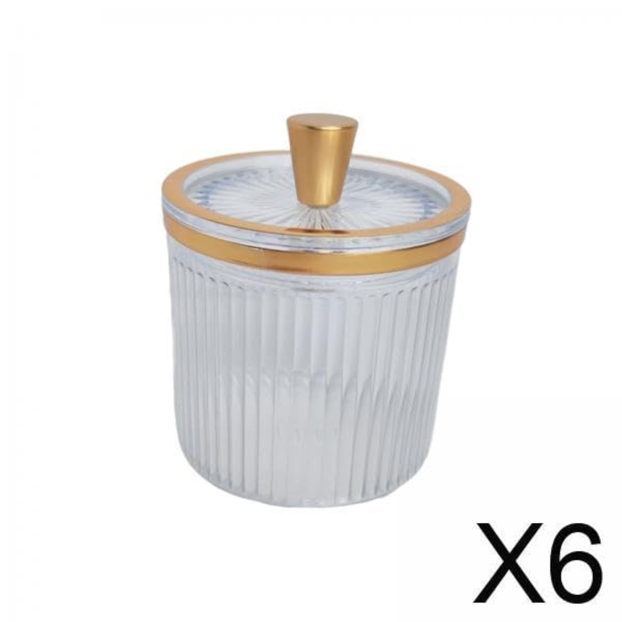 6x Multifunctional Makeup Cotton Swab Ball Holder Jar