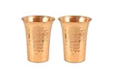 Alchemade Set of Two 2 Ounce 100% Pure Hammered Copper Shot Glasses - Jigger For Tequila, Rum, Gin,