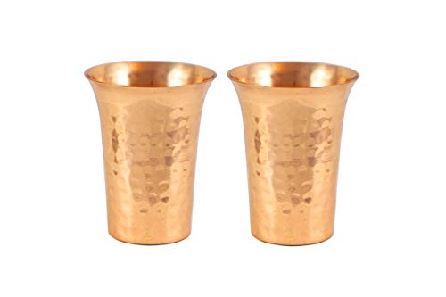 Set of 2 Hammered Copper Shot Glasses - 100% Pure Copper