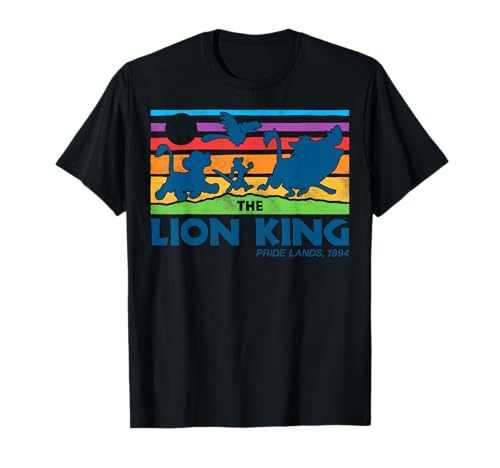 T-shirt Le Roi Lion Disney retro en coton imprimé graphique arc-en-ciel vintage
