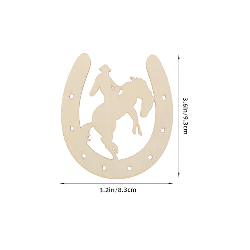 Toyvian 24pcs Wooden Horseshoe Cutouts Unfinished Wood Horseshoes Blank Wooden Horse Cutouts Wood Horseshoe Cutouts for Craft Supplies DIY Party Decor - Image 2
