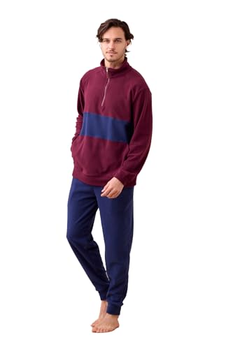 Noidinotte - Pigiama Uomo Invernale in Micropile Articolo Das. - M Bordeaux