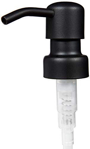 Amber Glass soap Dispenser Bottle with Matte Black Industrial Quality Metal Pump and Non Slip Coaster - Brown Glass 16oz - Thumbnail 2