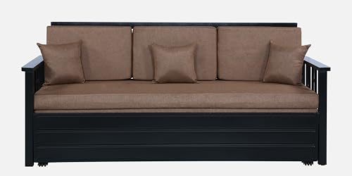 Image of Ubpon 3 Seater Metal Sofa Cum Bed with Hydraulic Storage | Single Size Sofa Cuma Bed | Metal Sofa Set for Living Room, Guest Room D10 Brown Sofa Single