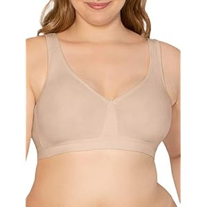 Fruit-of-the-Loom-Womens-Beyond-Soft-Wireless-Cotton-Bra Fruit of the Loom womens Plus Size Wireless Cotton Full Coverage Bra, Sand, 42C US