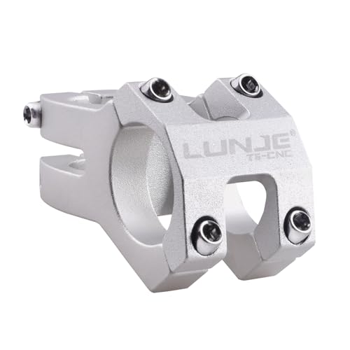 Azarxis Bike Stem 31.8mm 45mm Mountain Bike Stem Short Handlebar Aluminum Alloy CNC for Most Road Bicycle MTB BMX Fixie Gear Cycling (Silver - 31.8mm)