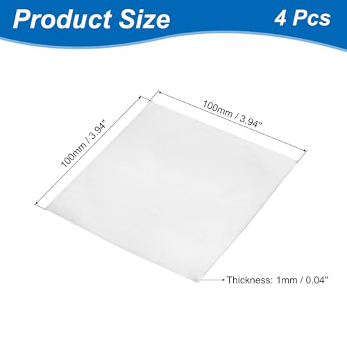 Image of uxcell 4 Pcs Zinc Sheets, 99.9% High Purity Zinc Plate 0.01 inchx4 inchx4 inch(0.2x100x100mm) Metal Zinc Foil Zinc Anode Strip for Science Lab Industry DIY Craft