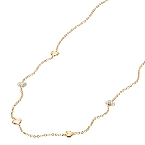 Image of Fossil Women's Ellis Toi Et Moi Gold-Tone Brass Station Necklace