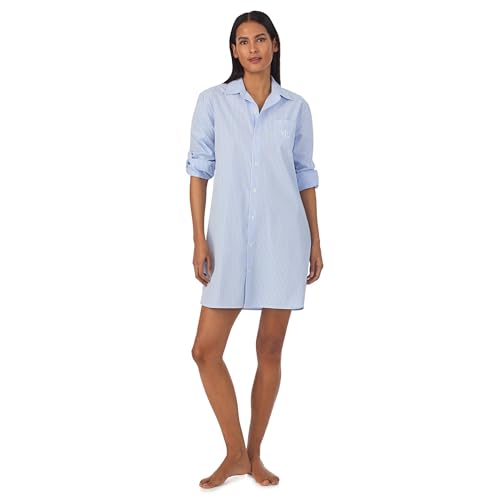 Lauren Ralph Lauren Women's Long Sleeve Roll Tab His Shirt Sleepshirt
