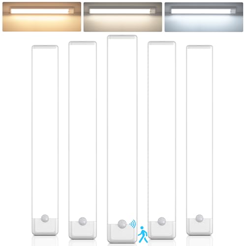 YLXS 5 Pack LED Rechargeable Under Cabinet Lights Motion Sensor, 11.8 inch