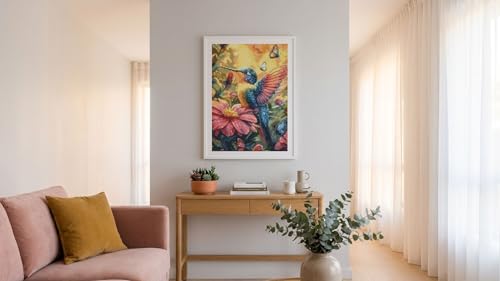 Image of MYBISYMQQ Hummingbird Cross Stitch Kits for Adults,Stamped Cross Stitch Kits for Beginner,DIY Needlepoint Embroidery Patterns Kits Embroidery Patterns for Home Wall Decor 15.7x11.8 inches