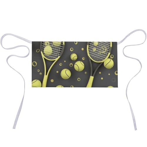 Tablier court imperméable anti-taches avec poches tissu Oxford pour pâtisserie