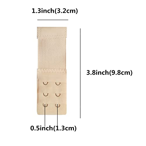 Joojus Add Soft Comfortable For Women Bra Extenders Band Bra Extender Extension Straps 3 Rows 2 Hooks/3 Hooks, 6 Pieces White/Black/Beige #TOP2