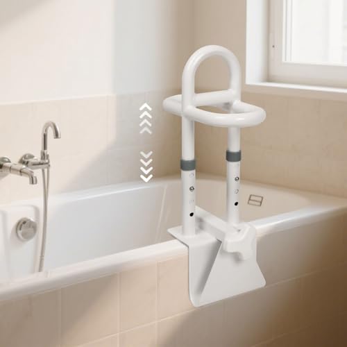 YEEGO DIRECT Bathtub Safety Rail Height Adjustable Shower Bathtub Grab Bars for Seniors Innovative Triple Grip Bathtub Handles for Seniors Waterproof Frame 300 LBS Weight