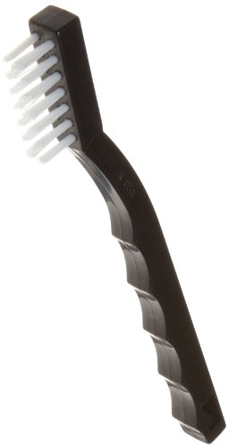 Weiler 44609 Small Hand Wire Scratch Brush, .012 White Nylon Fill, Plastic Block, 3 X 7 Rows, Made in the USA