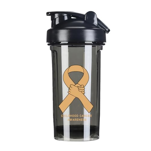 Childhood Cancer Awareness 18 Ounce Shaker Cup,Fashion Theme Pattern Shaker Bottle Leak-proof Workout Shake Bottles 500ML/18 oz Perfect for Pre Workout
