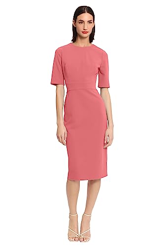 Image of Donna Morgan Women's Curved Waist Seam Crepe Workwear Dress Career Office Desk to Dinner Event Occasion Guest of