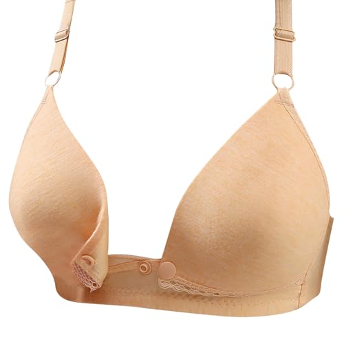 Image of Wireless Lace Nursing Bra for Women Lightly Front Snap Closure Bralette Push Up Lace Bra Supportive Breastfeeding