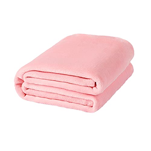 Image of NANPIPER Fleece Blankets, Super Soft Flannel Fuzzy Blanket for Couch, Luxury Cozy Lightweight Microfiber Dog Blanket-Throw Size,Pink