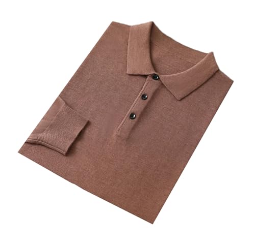 Mnjyihy Men's Polo Neck Cashmere Sweater Casual Business Slim Fit Long Sleeve Knit Bottoming Pullover Sweater