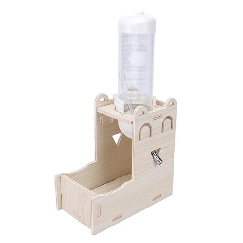 Yosoo Health Gear 2- in- 1- Hamster- Wasserflaschenständer, Holzhalter für Kleine Haustiere mit Beschwerter Basis, Passend für die Meisten Standard- Flaschenfutterspender