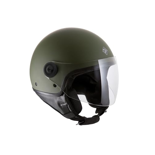 Tucano Urbano EL'JETTIN 6.0 Casco Unisex in Policarbonato, Adatto per Scooter e Moto, Calotta XS-M e L-XXL, Omologato ECE 22.06, Verde Opaco, Taglia L