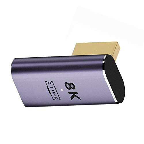 NFHK HDMI Male to HDMI 2.1 Female Vertical 90 Degree Left Angled Low Profile UHD Extension Adapter Support 8K 60hz HDTV