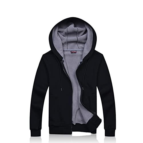 Berax Damen Hoodie Sweatjacke Sweatshirtjacke Jacke Paare Kapuzenjacke mit Reissverschluss (Schwarz, Medium-Büste 100cm) Cover
