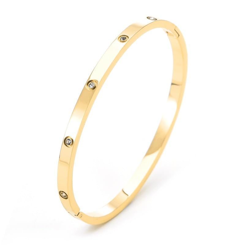 Myjewel Love Designer high polish Stainless Steel Bracelet Set Famous Branded Womens Jewelry Diamond Pearl Stone Bangles Black Color (Gold) (B0D1N9G2K5) Amazon Price History, Amazon Price Tracker