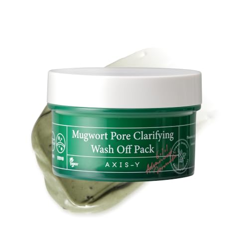 Image of AXIS-Y Mugwort Pore Clarifying Wash Off Pack - Face Exfoliator Targets Clogged Pores, Whitehead & Blackhead Remover - Vegan Korean Skin Care Glass Skin Clay Mask - 100 ml