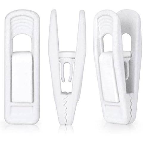Tinfol White Velvet Hanger Clips, 24 Pack Pants Hangers Clips, Non-Slip Flocked Finger Clothes Clips Perfect for Thin Velvet Hangers Cover