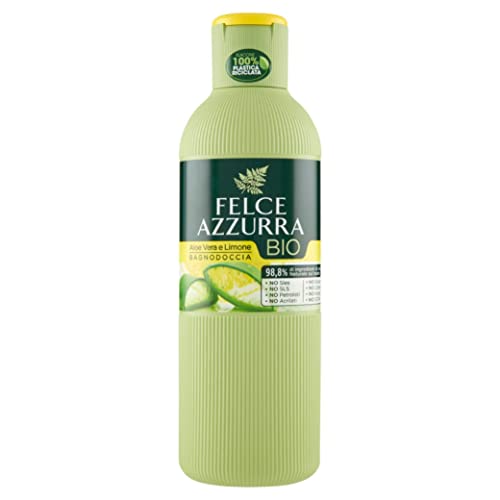 Felce Azzurra Baño de ducha ecológico de aloe vera y limón, con aroma cítrico fresco y aloe vera a base de orgánico, 100% reciclable, 1 unidad (1 x 500 ml)