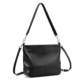 befen Genuine Leather Purse for Women, Black Leather Crossbody Bag Soft Hobo Purse Women's Shoulder Handbags with 2 Removable Straps Designer Cross Body Purses for Everyday & Travel & Work
