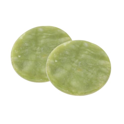 DECORNIJIA 2 piezas Soporte para Extensión de Pestañas con de Jade Paleta Redonda para Adhesivo Herramienta Profesional para Aplicación de Extensiones