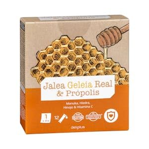 Sticks Jalea Real y Própolis contiene manuka, hiedra, hinojo y vitamina C elaborado a base de miel, aceite esencial de manuka y extractos vegetales Caja 12 sticks (120 ml)