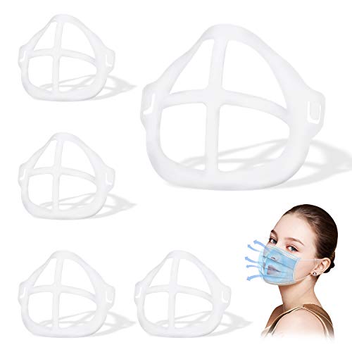Mask Bracket Internal Support Frame 3D Silicone Mask Bracket for More Breathing Space, Reusable Washable Nose, Mouth, Lipstick Protector(5 PCS)