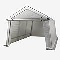 LINKHOO 10x15 FT Portable Garage Carport, Heavy-Duty Storage Shed with 220G Waterproof PE Tarp, Roll-Up Zipper Door & Vent, for Motorcycle, Bike, ATV, Tools, Outdoor Equipment, Gray