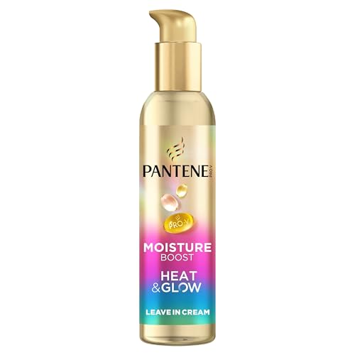 Pantene Pro-V Moisture Boost Heat & Glow Leave-In-Creme 135ml. Schützt vor Luftfeuchtigkeit, Frizz und Hitze. Mit Hitzeaktivierter Pro-V Formel. Anhaltende Weichheit und Glanz Ohne zu Beschweren
