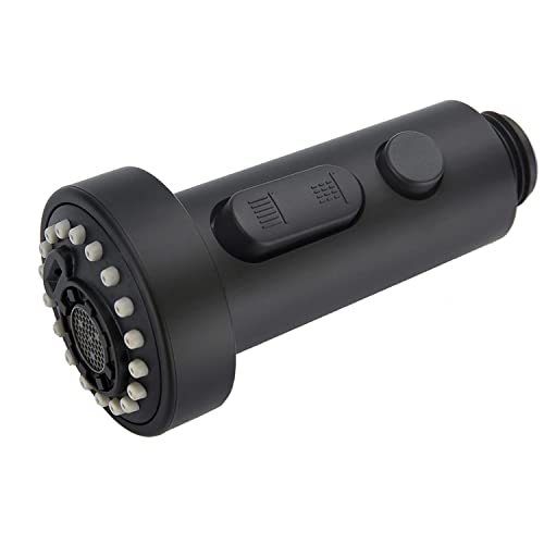 kitchen Faucet Spray Head Replacement Pull Down Kitchen Faucet Sprayer Head Swivel Tap Spout Nozzle with 3 Function Stream/Aquablade/Spray Part Only for G1/2(Male) Connector Matte Black