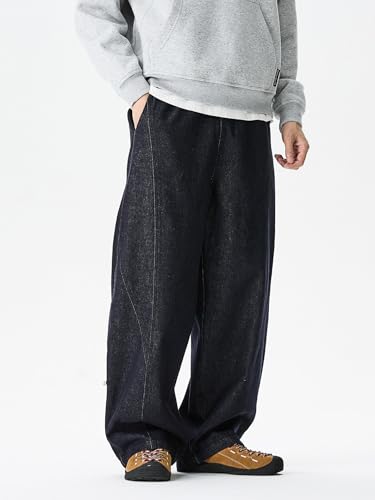 Men's Pants Denim Wide Leg Jeans Straight Loose Trouser for Man2