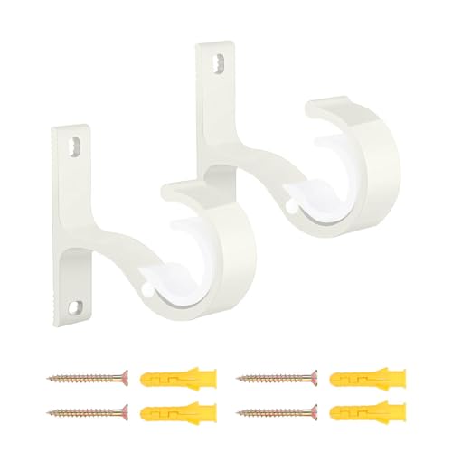 Asisun Lot de 2 supports de tringle en alliage d'aluminium, support mural réglable pour tringles à rideaux, tringles de garde-robe et tringles de douche,...